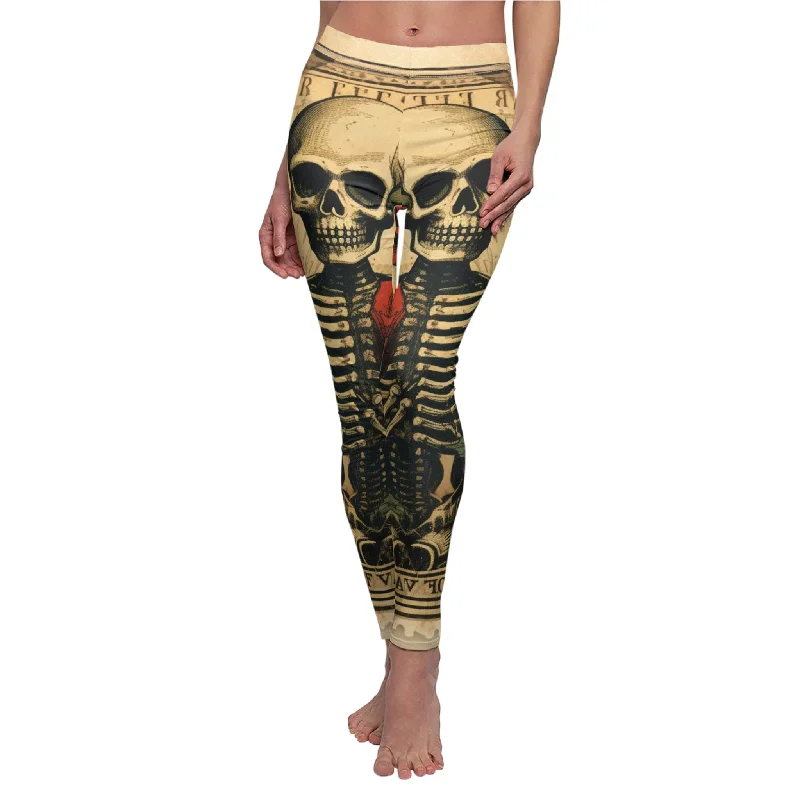 Easygoing Fashion Women's Vintage Skull & Rose Casual Leggings