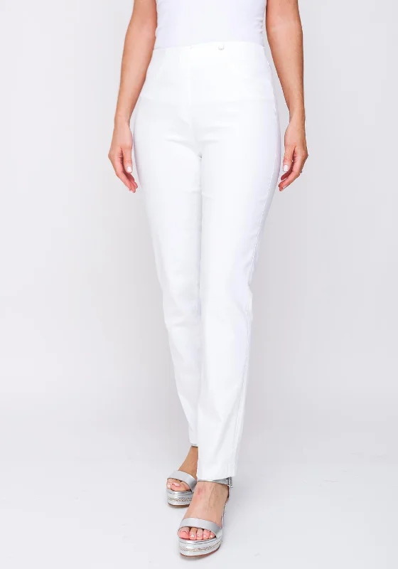 Comfortable Fashion Robell Bella Stretch Denim Jeans, White