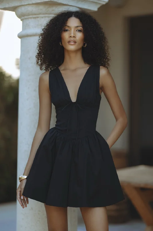 Cozy Outerwear SIREN MINI DRESS - BLACK