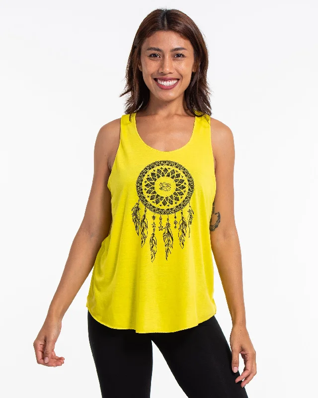 Relaxed Fashion Womens Dreamcatcher Tank Top in Yellow