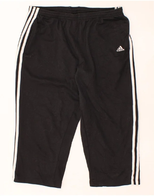Casual Fit Wear ADIDAS Womens Capri Tracksuit Trousers UK 14 Large  Black Polyester