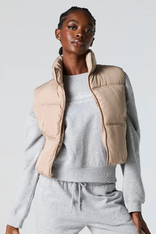 Casual Comfort Cropped Puffer Vest