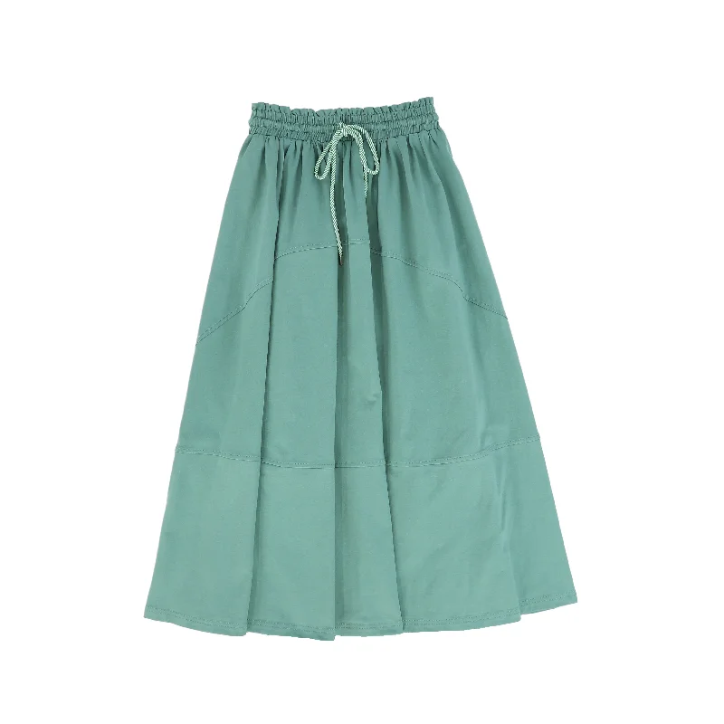 Casual Fit Wear VALENTINA GREEN TIE WAISTED MAXI SKIRT