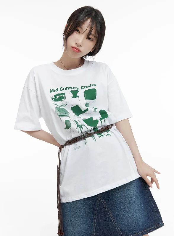 Versatile Comfort Oversized Graphic Top CA404