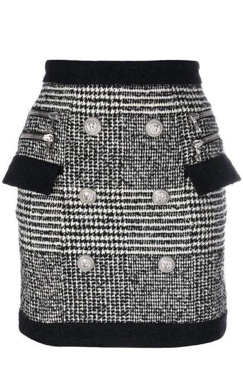 Relaxed Dresses Houndstooth High-Rise Wool-Blend Mini Skirt