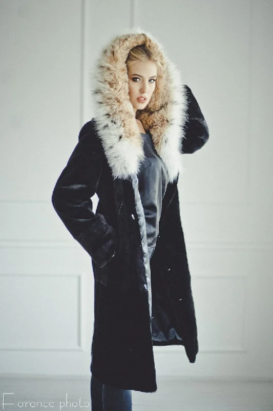 Easygoing Fashion Beaver&Lynx Fur Coat