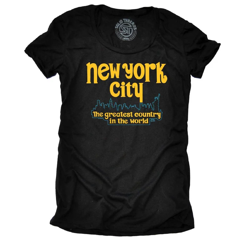 Cozy Fitting Women's New York City The Greatest Country In The World T-shirt