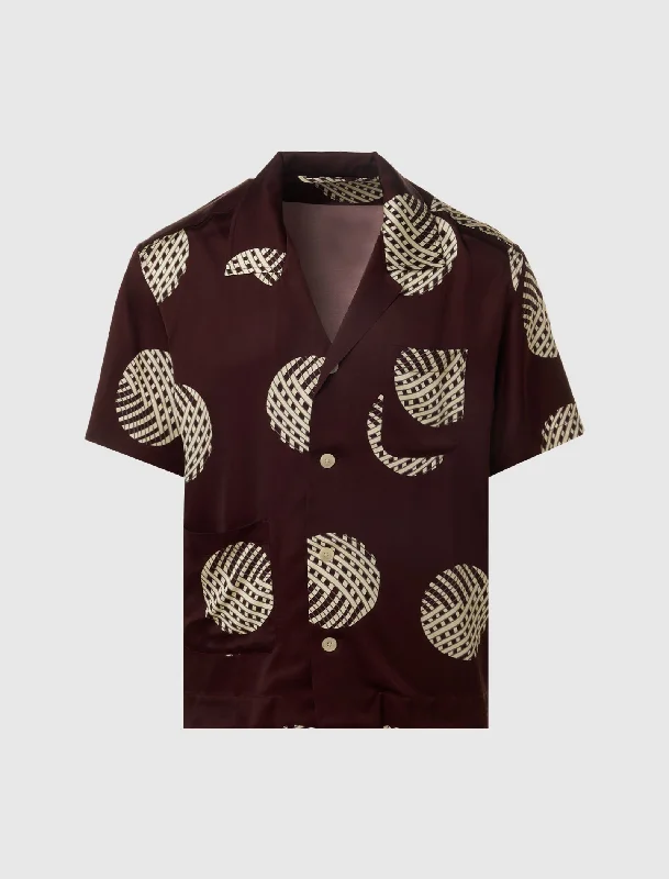 Comfortable Dresses LATTICE SPHERE SHORT SLEEVE SHIRT