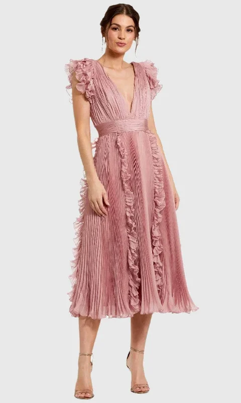 Breathable Comfort Ieena Duggal 49675 - Ruffle Detailed Dress