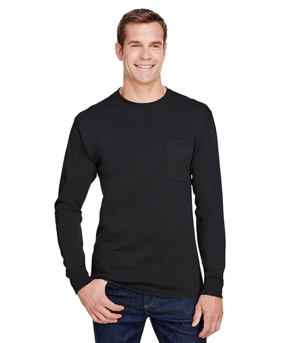 Elegant Fit W120 - Hanes Adult Workwear Long-Sleeve Pocket T-Shirt