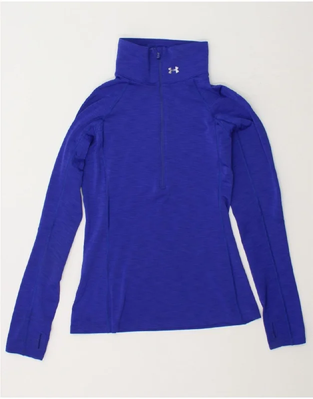 Casual Fit UNDER ARMOUR Womens Cold Gear Pullover Tracksuit Top UK 10 Small Blue
