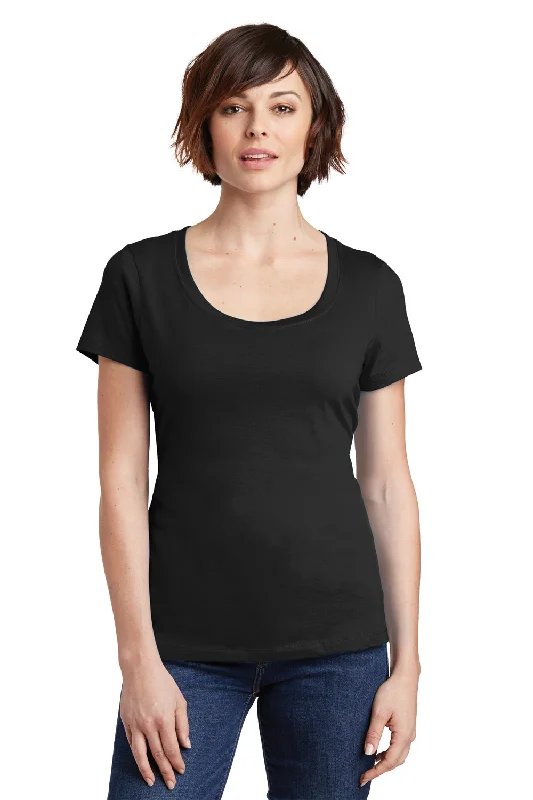 Casual Fit Wear District Womens Perfect Weight Short Sleeve Scoop Neck T-Shirt - Jet Black - Closeout Casual Fit Wear District Womens Perfect Weight Short Sleeve Scoop Neck T-Shirt - Jet Black - Closeout