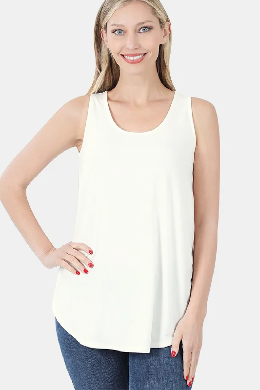Comfortable Fashion Looks Zenana Round Neck Curved Hem Tank
