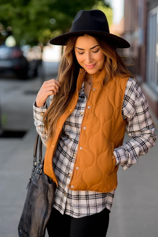 Chic Comfort Stitched Accents Button Vest