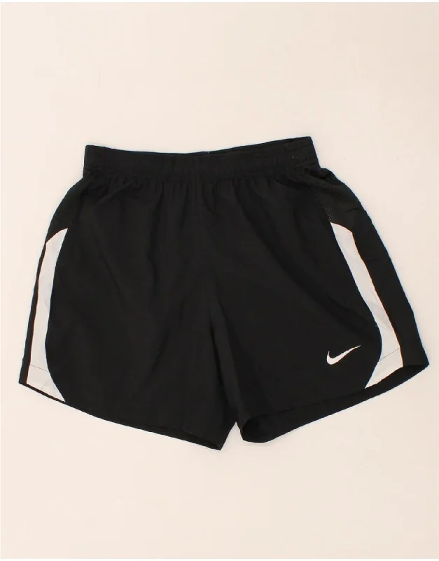 Weekend Comfort Wear NIKE Womens Dri Fit Sport Shorts UK 10 Small  Black Colourblock Polyester