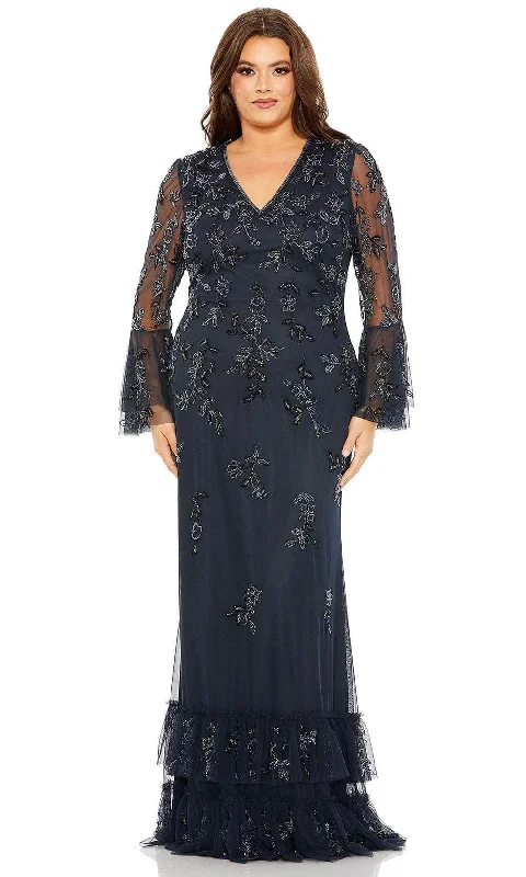Comfortable Fashion Mac Duggal 9239 - Flutter Long Sleeve Embellished Evening Dress