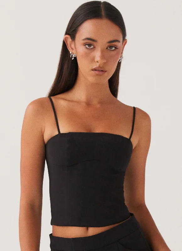 Versatile Casuals Eliana Crop Top - Black