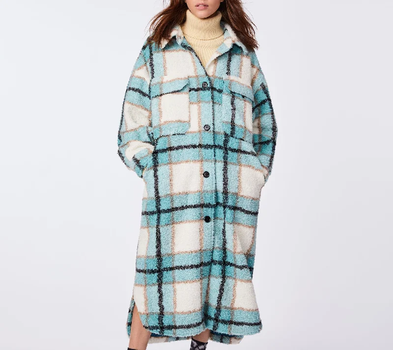 Layered Style Plaid Sherpa Jacket