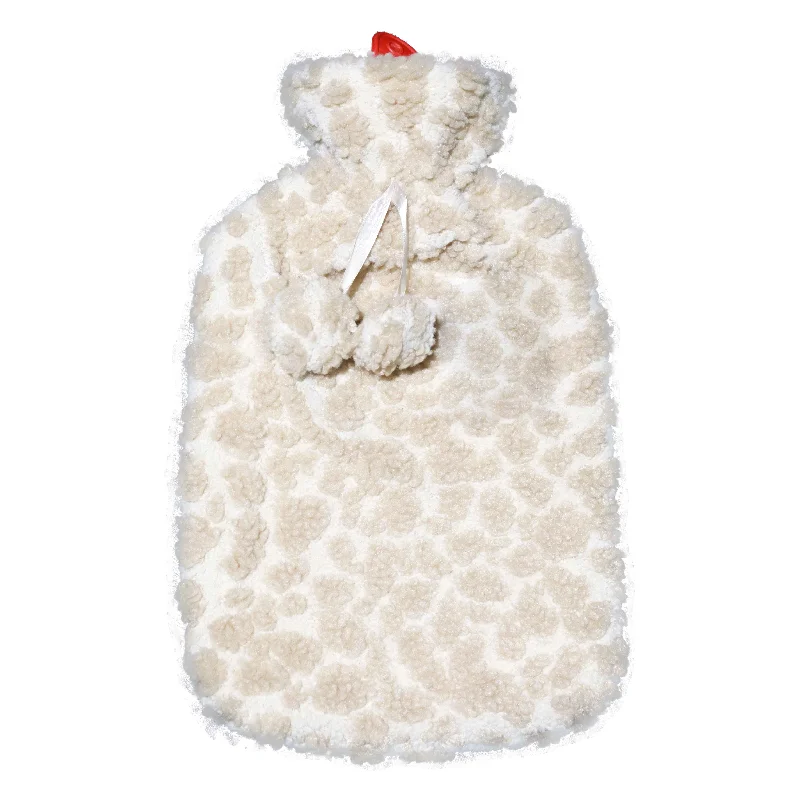 Lounge Chic Beige   Pink 2L Hot Water Bag With Kintted Cover