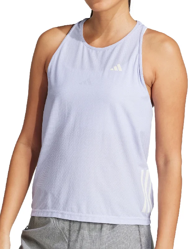 Breathable Style adidas Own The Run Womens Running Vest Tank Top - Purple