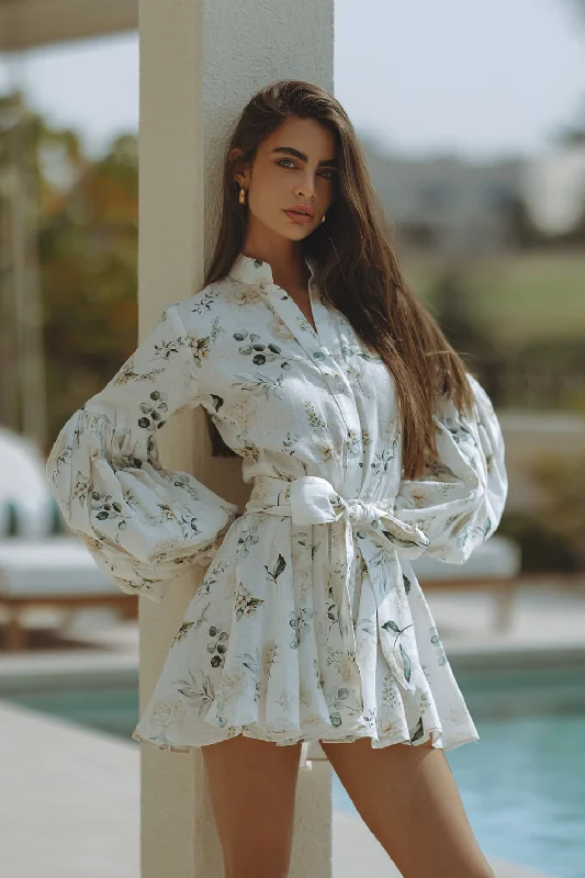 Effortless Looks TESSA LINEN MINI DRESS - GARDEN MIST