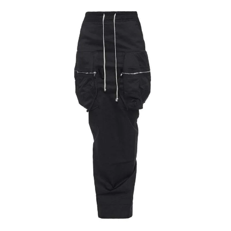Stylish Jackets Rick Owens Drkshdw Long Cotton Skirt with Pockets