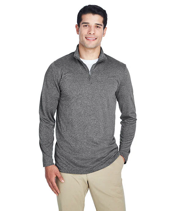 Trendy Looks 8618 - UltraClub Mens Cool & Dry Heathered Performance Quarter-Zip