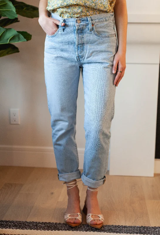 Stylish Wear The 501 Original Cropped Jeans - Light Wash