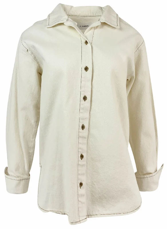 Summer Comfort Frame Cotton Standard Shirt in Ecru