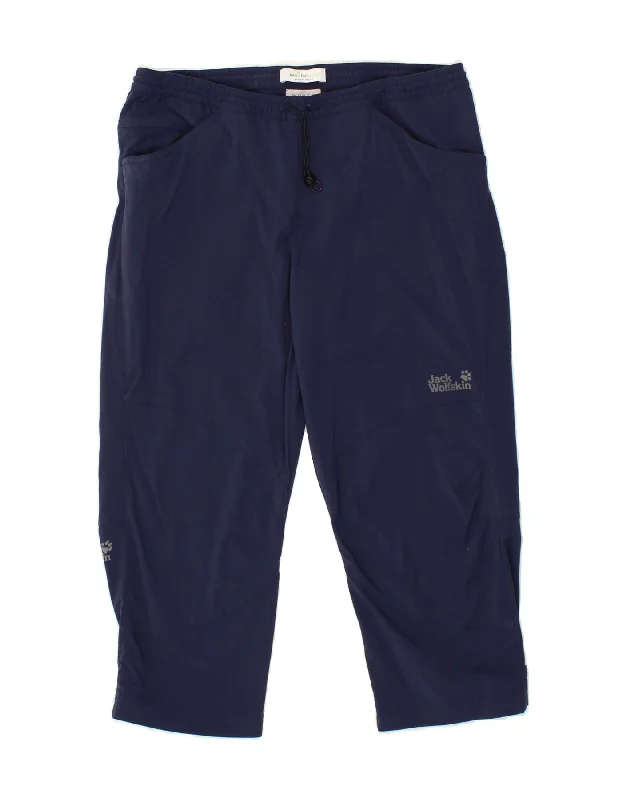Stylish Wear JACK WOLFSKIN Womens Graphic Capri Trousers UK 10 -12 Medium  Navy Blue