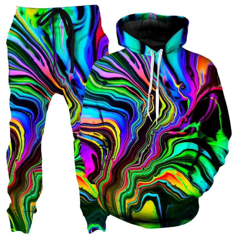 Comfy Chic Rainbow Rift Hoodie and Joggers Combo