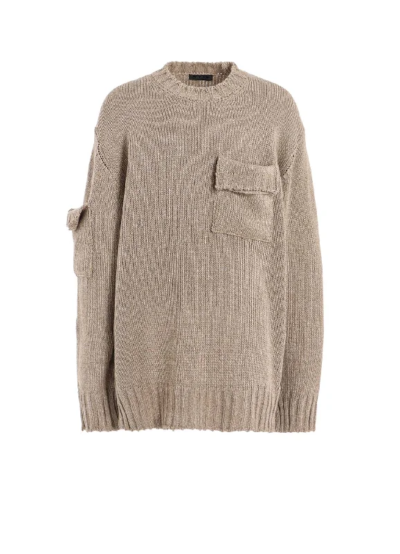 Breathable Comfort BULKY WOOL BIG POCKET PULLOVER