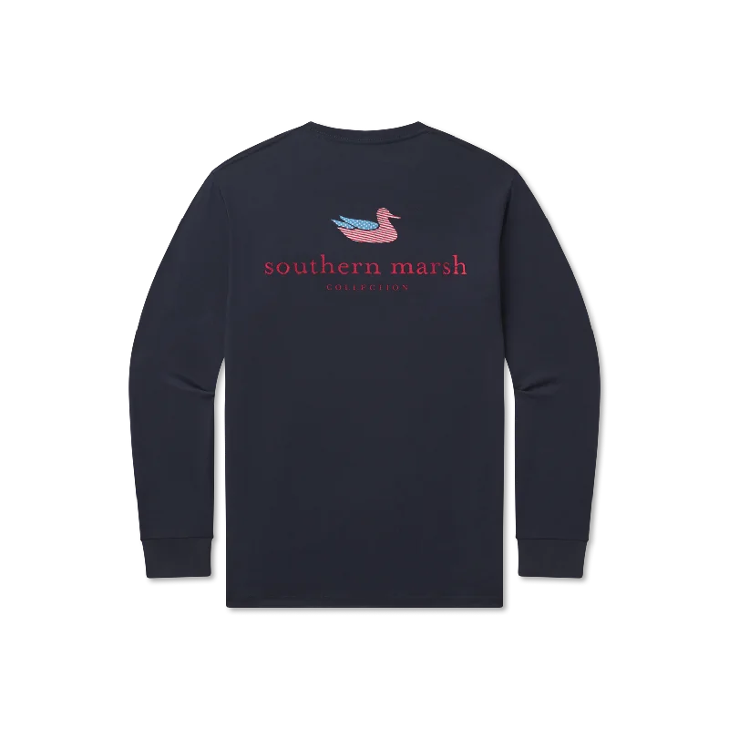Sporty Comfort Authentic Flag Tee - Long Sleeve
