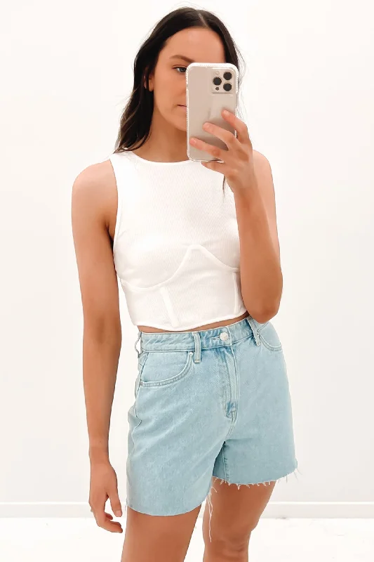 Cozy Dress Otto Crop Top White