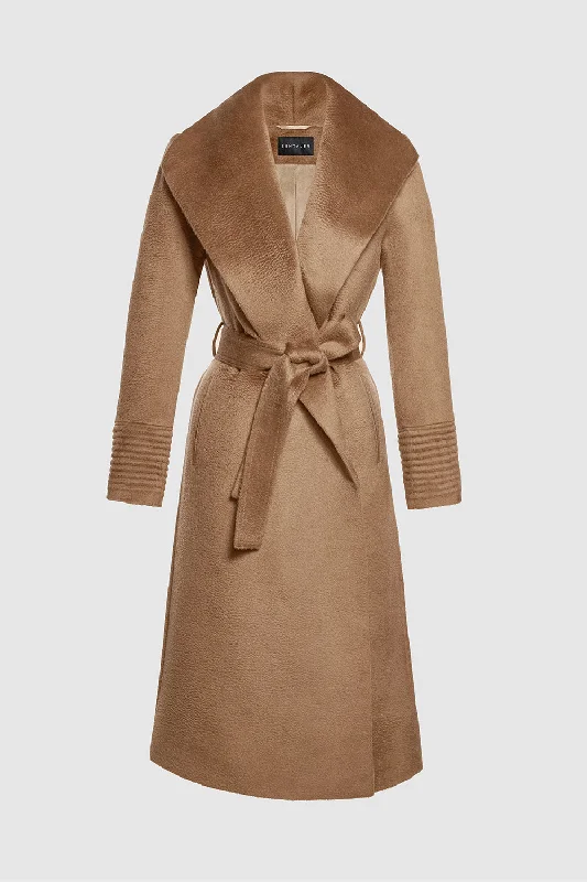 Weekend Comfort Wear Suri Alpaca Long Shawl Collar Wrap Coat