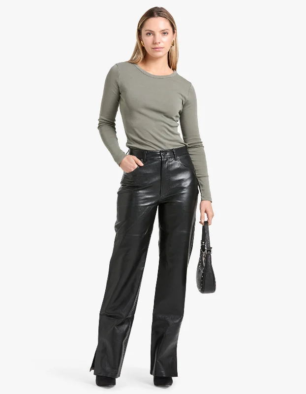 Smart Casuals Roy Pant - Black Recycled Leather