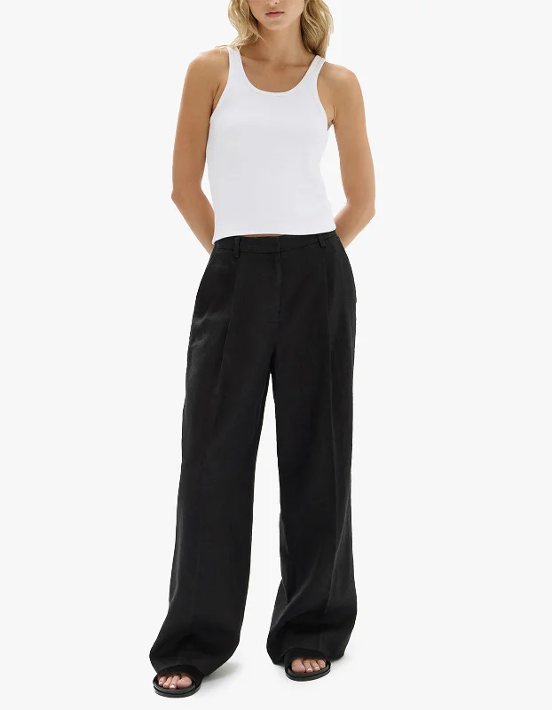 Cozy Footwear Aria Linen Pant - Black