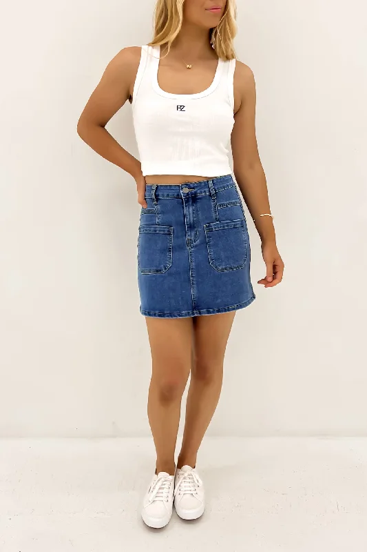 Comfortable Jeans Baldwin Denim Mini Skirt Dark Blue
