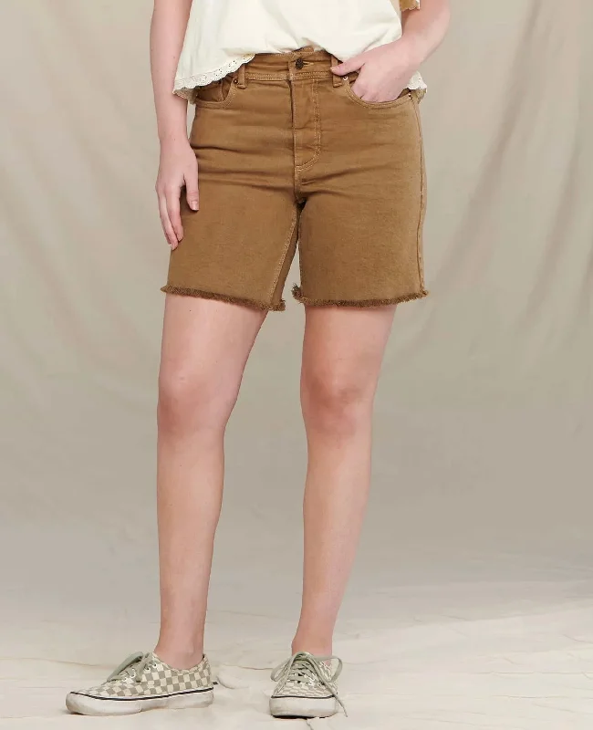 Relaxed Tops Balsam Seeded Cut-off Short - Honey Brown
