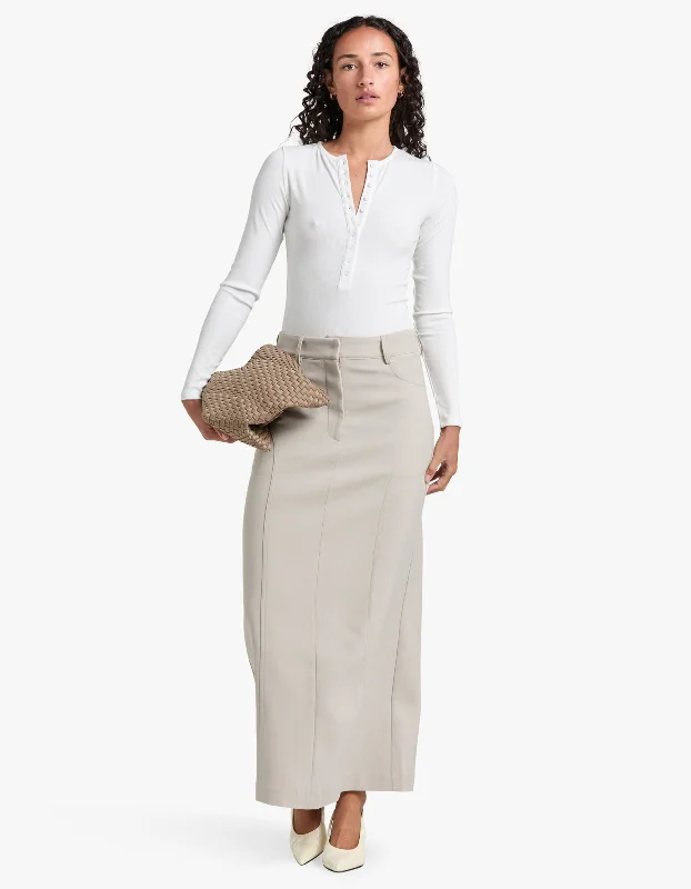 Sporty Comfort Beckett Maxi Skirt - Bone