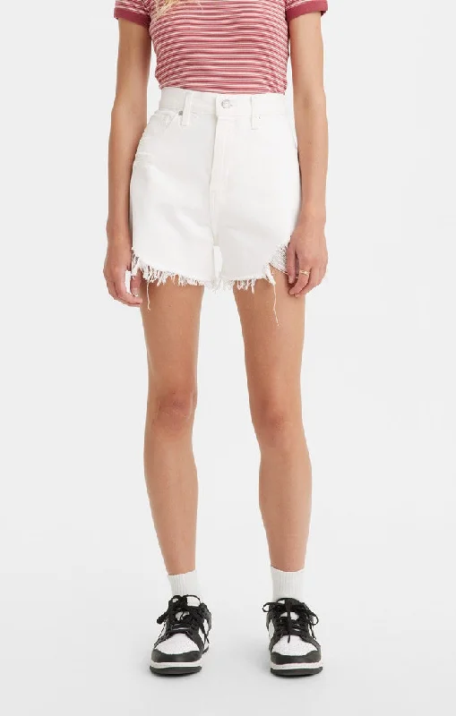 Summer Comfort High Waisted Mom Shorts - Cumulus