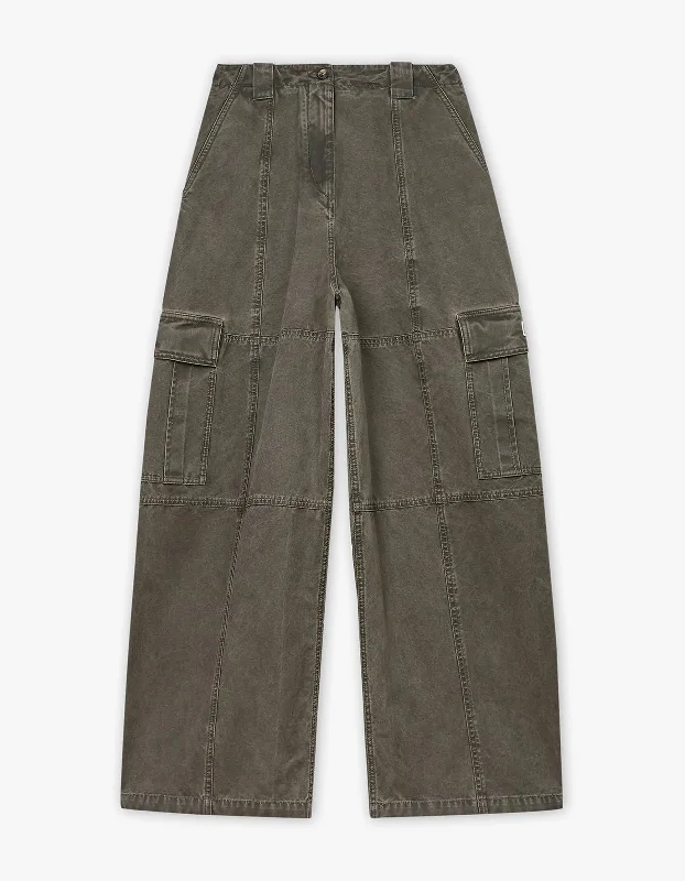 Comfortable Dresses Dyed Canvas Cargo Pants - Taupe