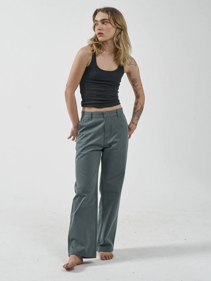 Easy-to-Wear Lax Low Slung Pants - Scrubs Green