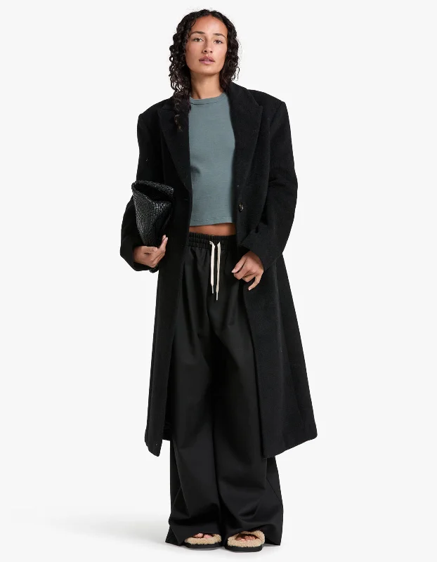 Comfortable Fashion Looks Wool Drawstring Pants - Black