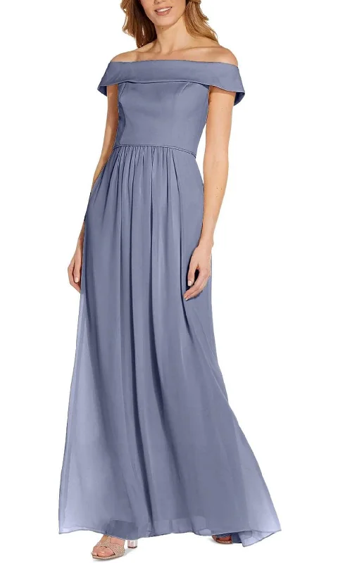 Cozy Knits Adrianna Papell AP1E207939 - Off Shoulder Chiffon Long Dress