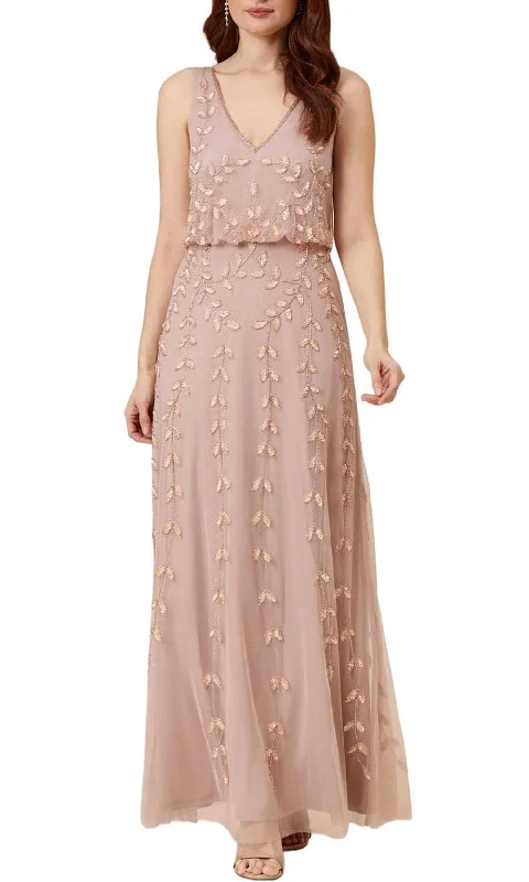 Sporty Comfort Adrianna Papell AP1E208913 - Embroidered Sheath Long Dress