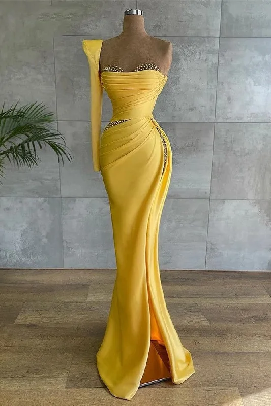Soft Comfort Arabic Mermaid Sexy Formal Dress One Shoulder