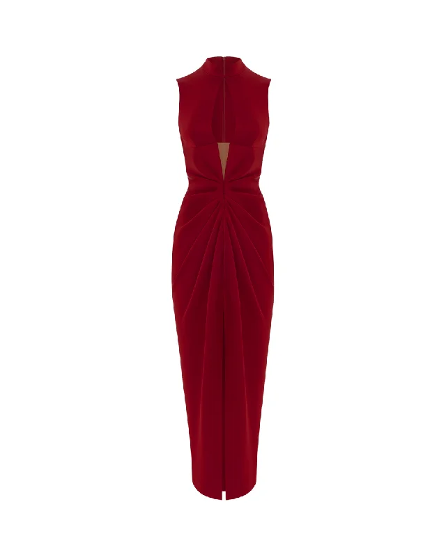 Comfortable Jackets Draped satin midi dress with a cutout