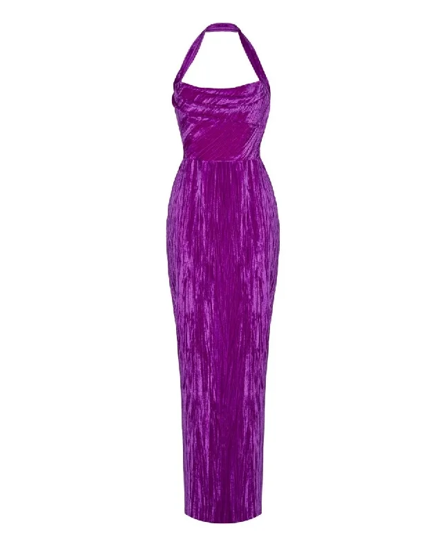 Simple Comfort Draped velvet maxi dress