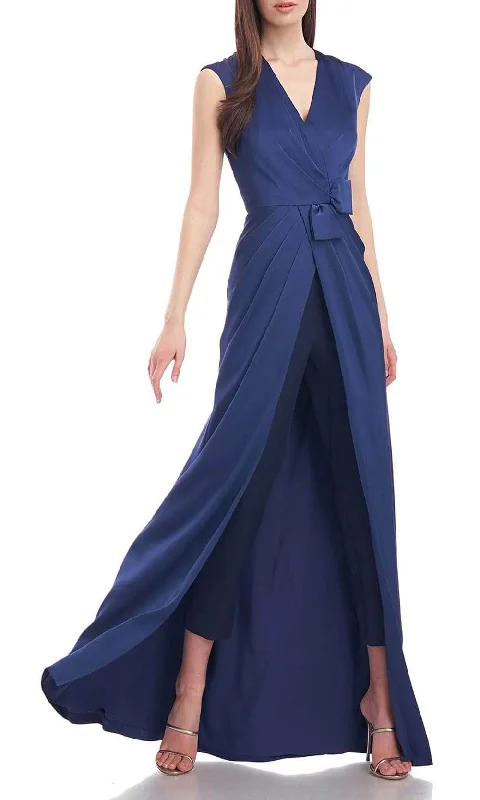 Everyday Outfits Kay Unger 5545927 - Cap Sleeve Jumpsuit with Overskirt